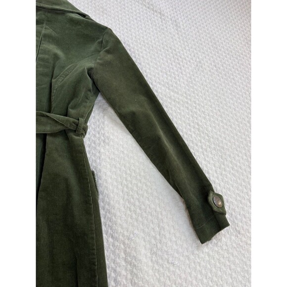 Betsy Johnson Corduroy Double Breasted Trench Coat VTG | Green | Size XS - Picture 5 of 16